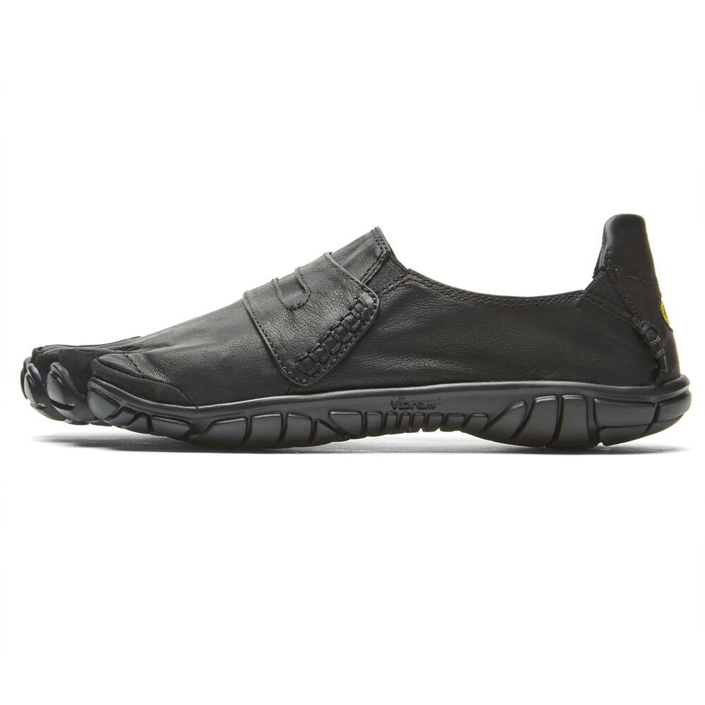 Zapatos Descalzos Hombre Negros - FiveFingers Cvt-Leather - JMCWUL-753